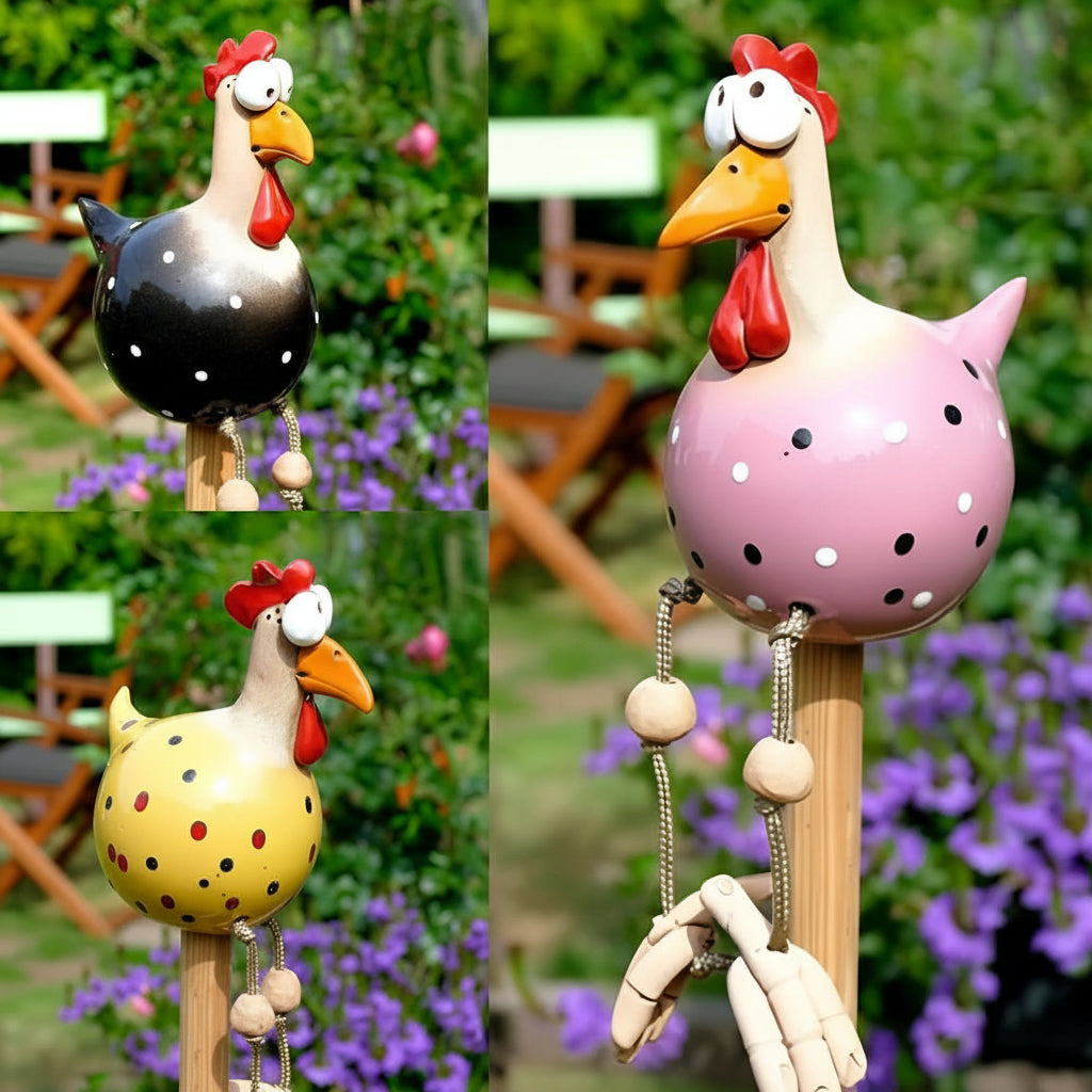 Figurină de Grădină Pui Mobil pentru Decorare Creativă 3