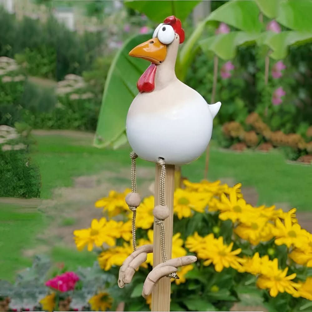 Figurină de Grădină Pui Mobil pentru Decorare Creativă 6