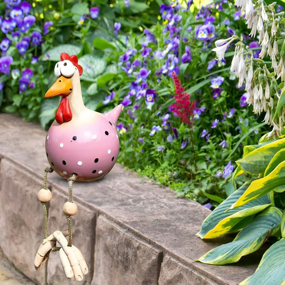 Figurină de Grădină Pui Mobil pentru Decorare Creativă 7