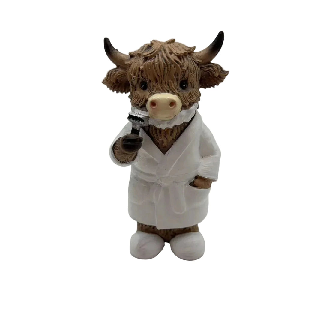 Figurină de baie cu vită Highland amuzantă pentru decor 0