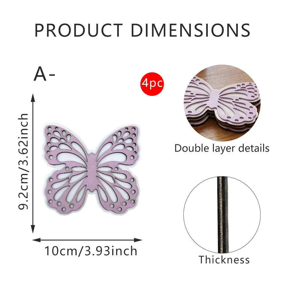 Figurină decorativă fluture din lemn cu efect 3D 6