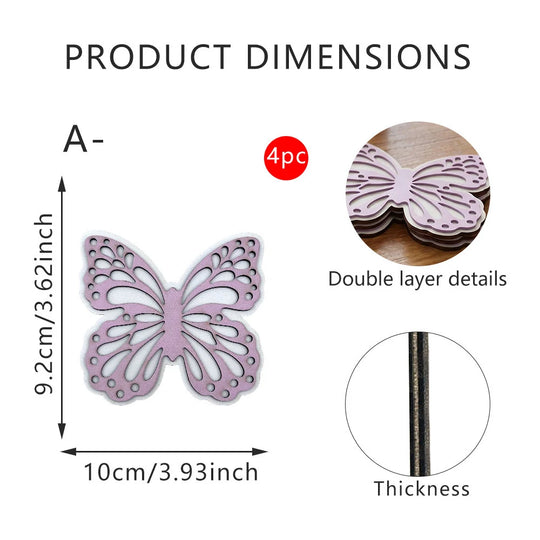Figurină decorativă fluture din lemn cu efect 3D 6