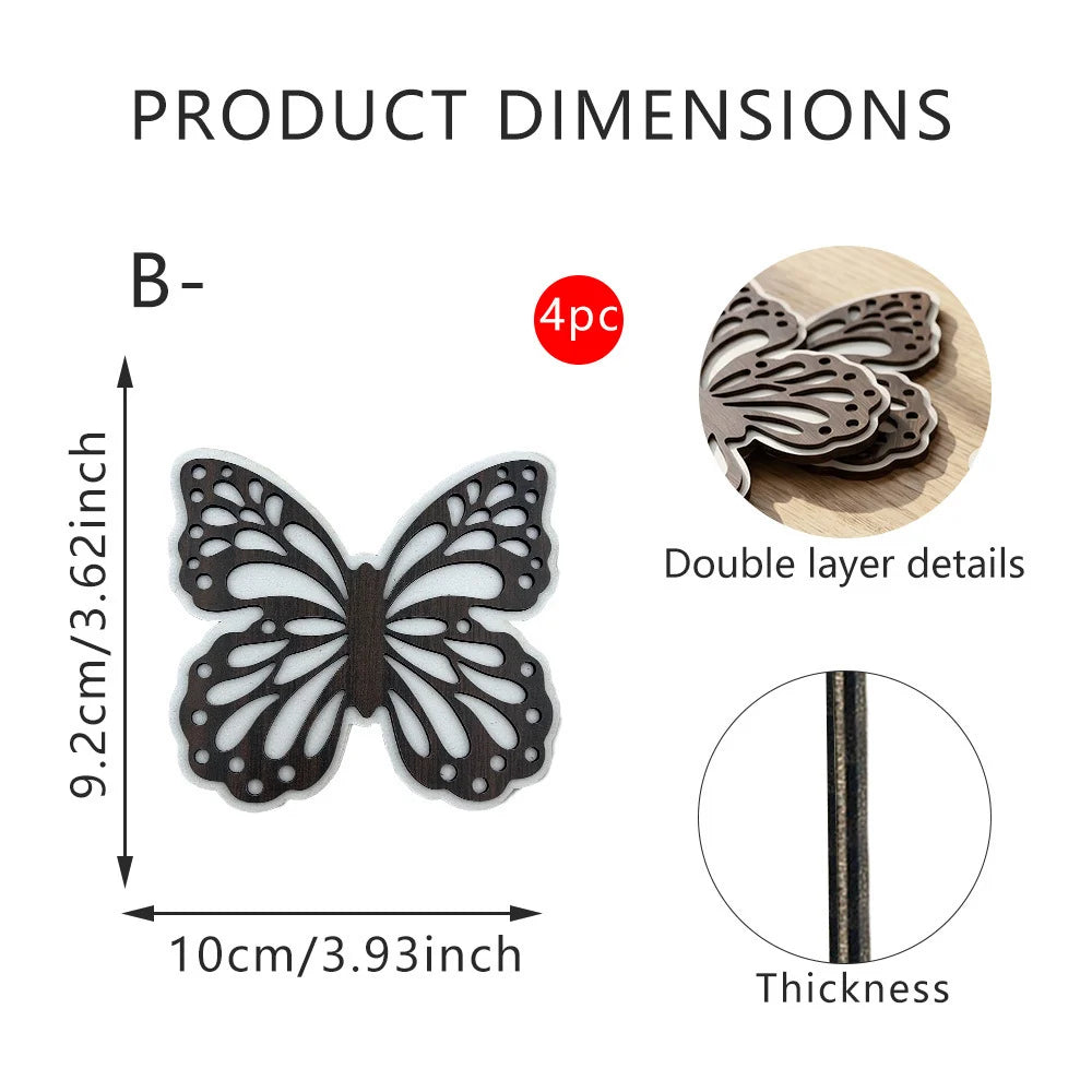 Figurină decorativă fluture din lemn cu efect 3D 8