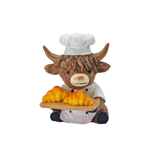 Figurină decorativă vacă Highland cu tematică bucătar 5