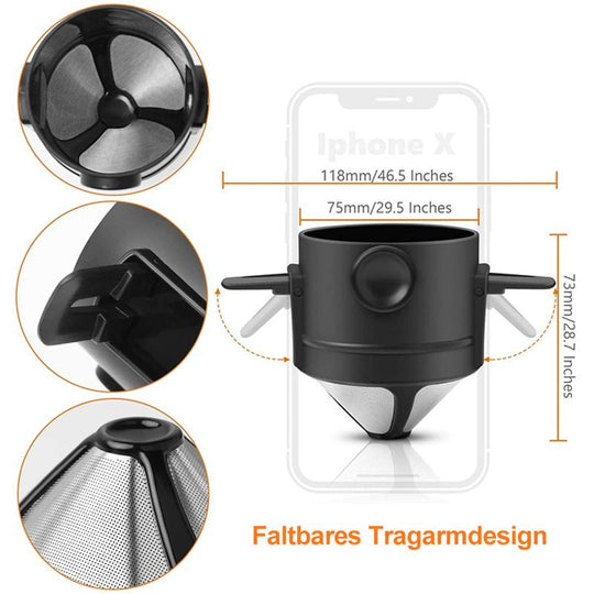 Filtru de Cafea Reutilizabil Compact cu Microfiltru pentru Cafetieră 1