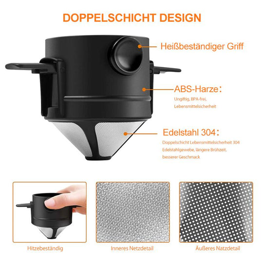 Filtru de Cafea Reutilizabil Compact cu Microfiltru pentru Cafetieră 2