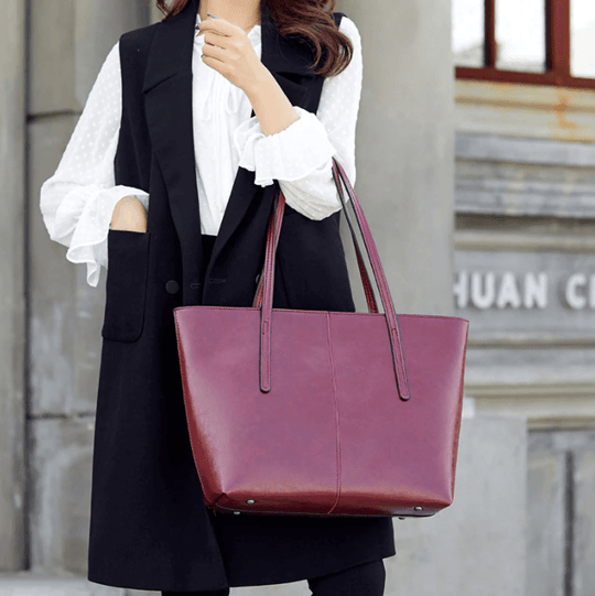 Geanta Tote Din Piele Vintage Cu Ulei