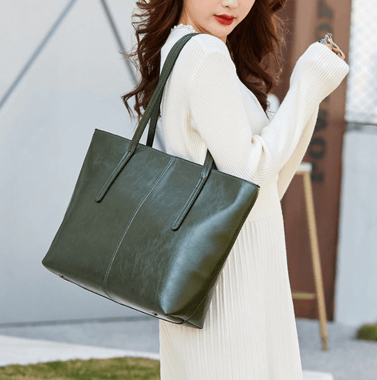 Geanta Tote Din Piele Vintage Cu Ulei