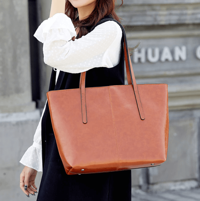 Geanta Tote Din Piele Vintage Cu Ulei