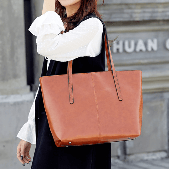 Geanta Tote Din Piele Vintage Cu Ulei