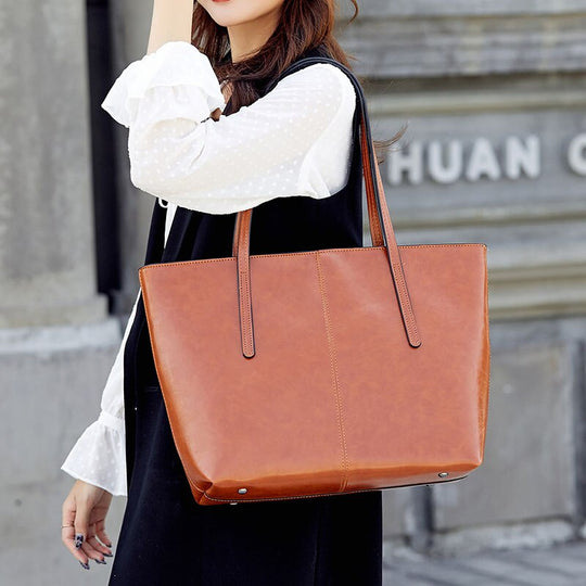 Geanta Tote Din Piele Vintage Cu Ulei