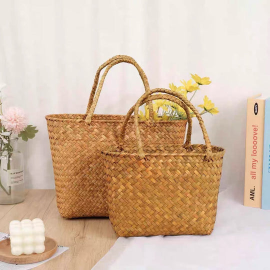 Geantă de damă din țesut natural cu design versatil 3