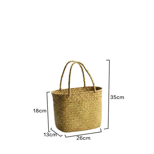 Geantă de damă din țesut natural cu design versatil 5