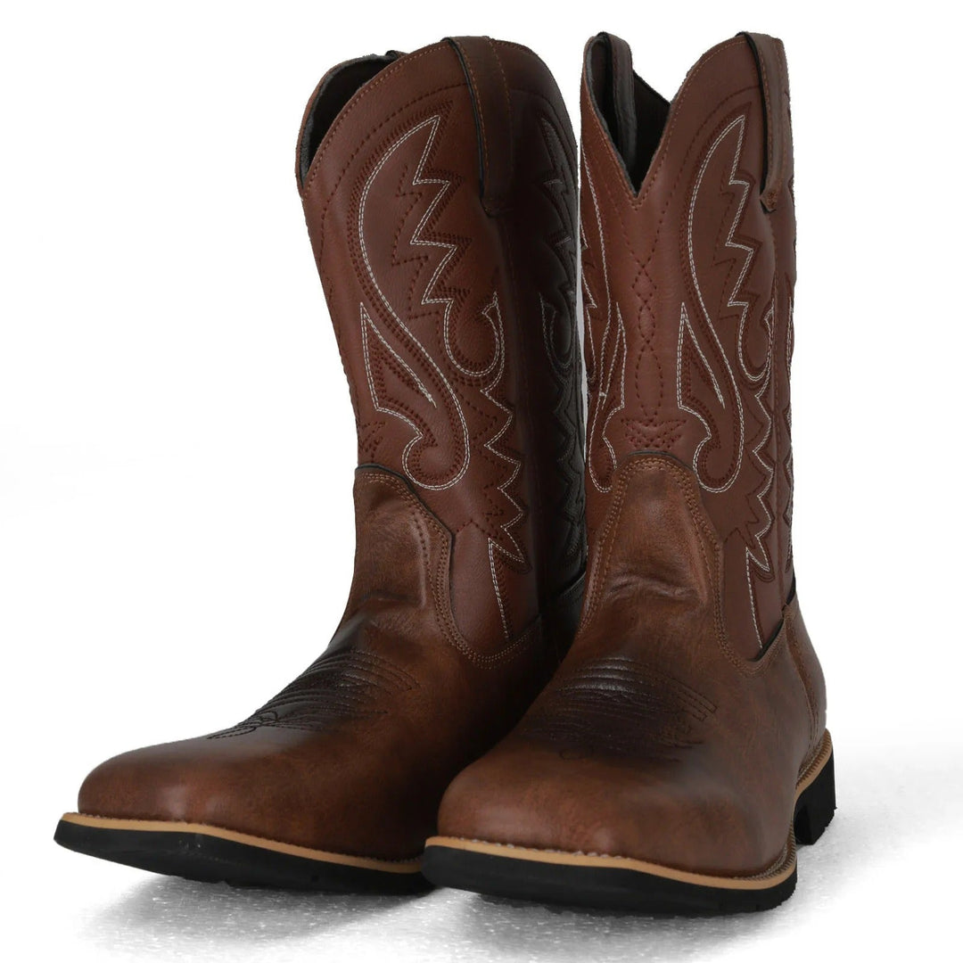 Ghete cowboy din piele ecologică pentru bărbați 1