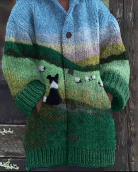 Variant image for Kvinders Cardigan Unik Kylling Grafik Blødt Stof-1