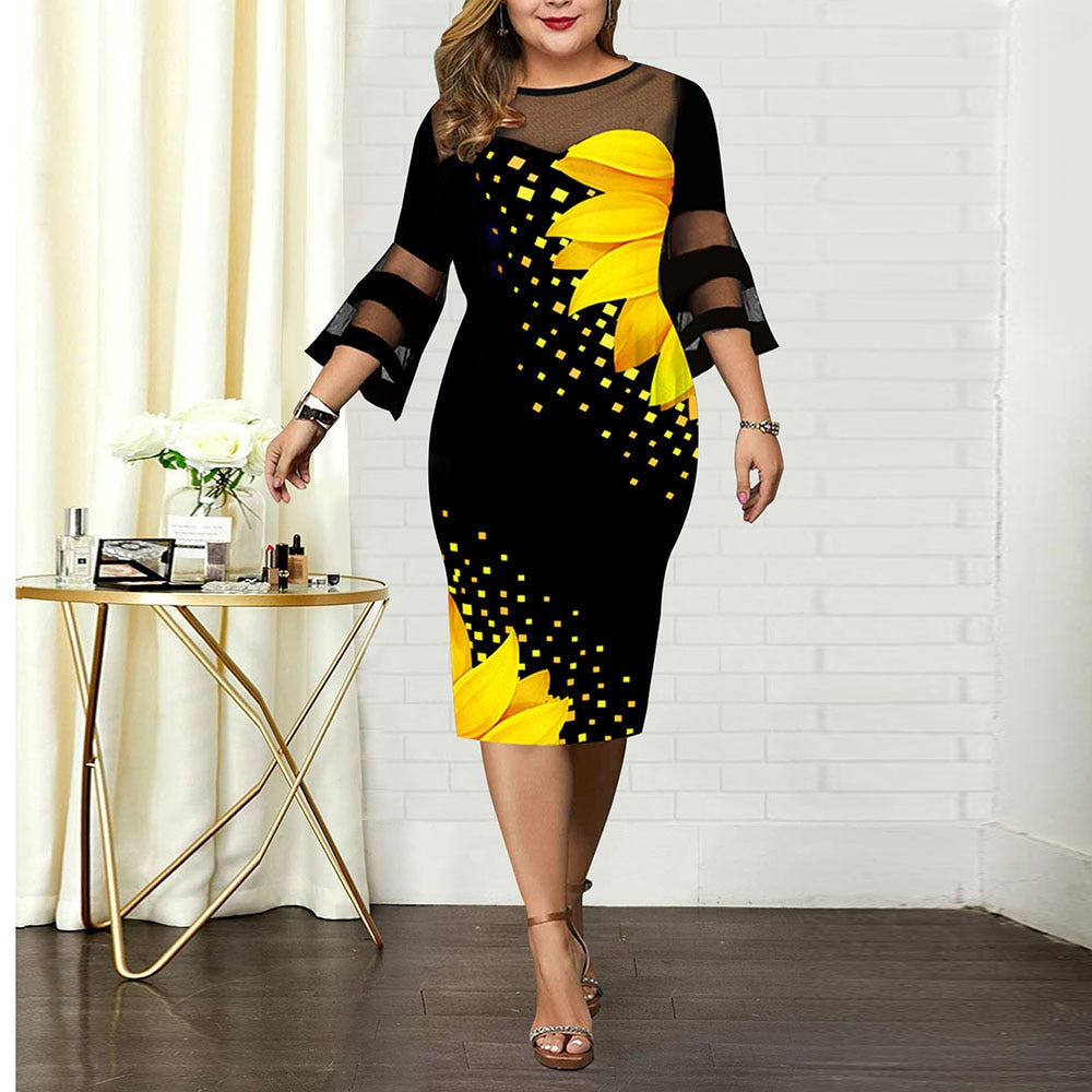Haine Casual De Vară Cu Design Floral Pentru Mărimi Mari