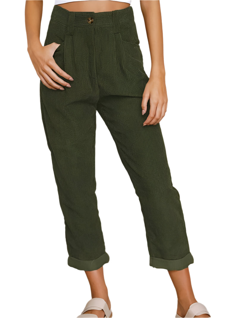 Heren Broek Casual Corduroy Katoen met Diepe Voorzakken 0