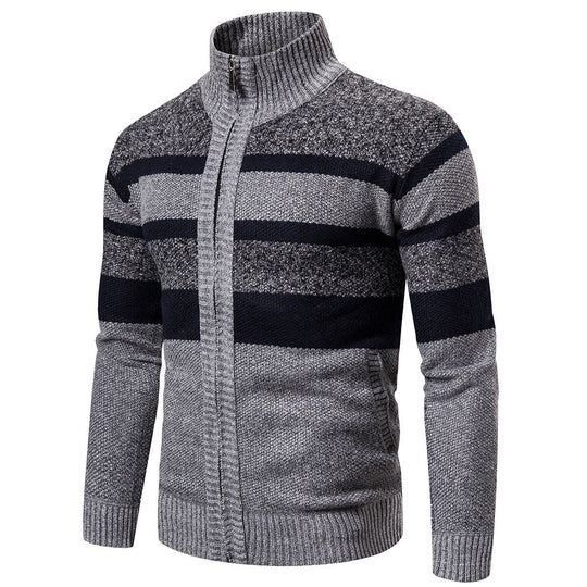 Heren Cardigan Slim Fit Gebreid met Streepdesign 2