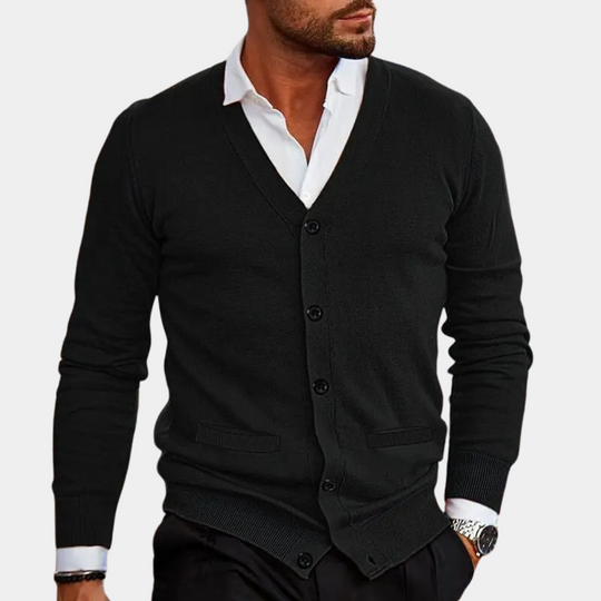 Heren Cardigan V-hals Met Knoopsluiting 3