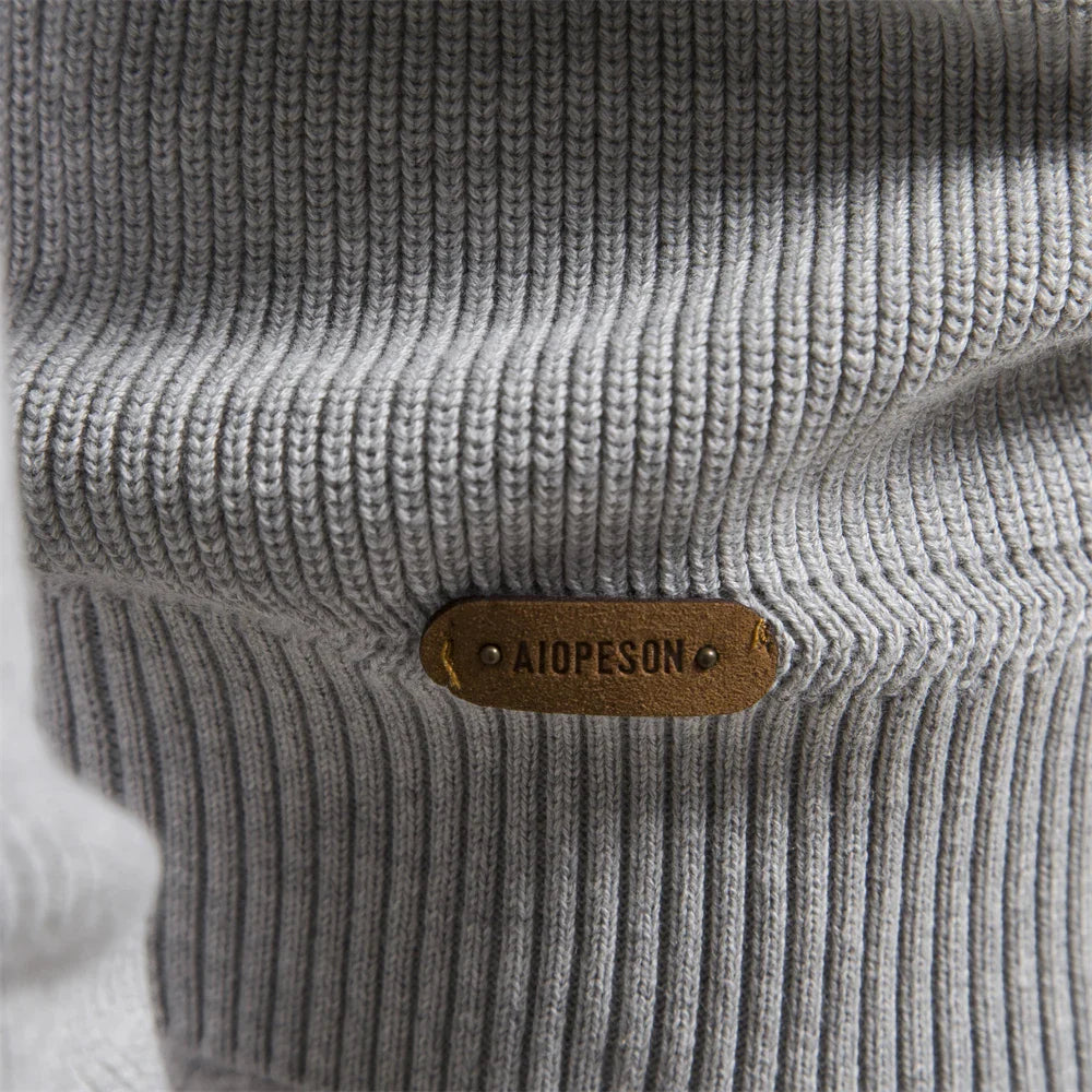 Heren Cardigan Zipper Casual Katoen Hoog Col 4