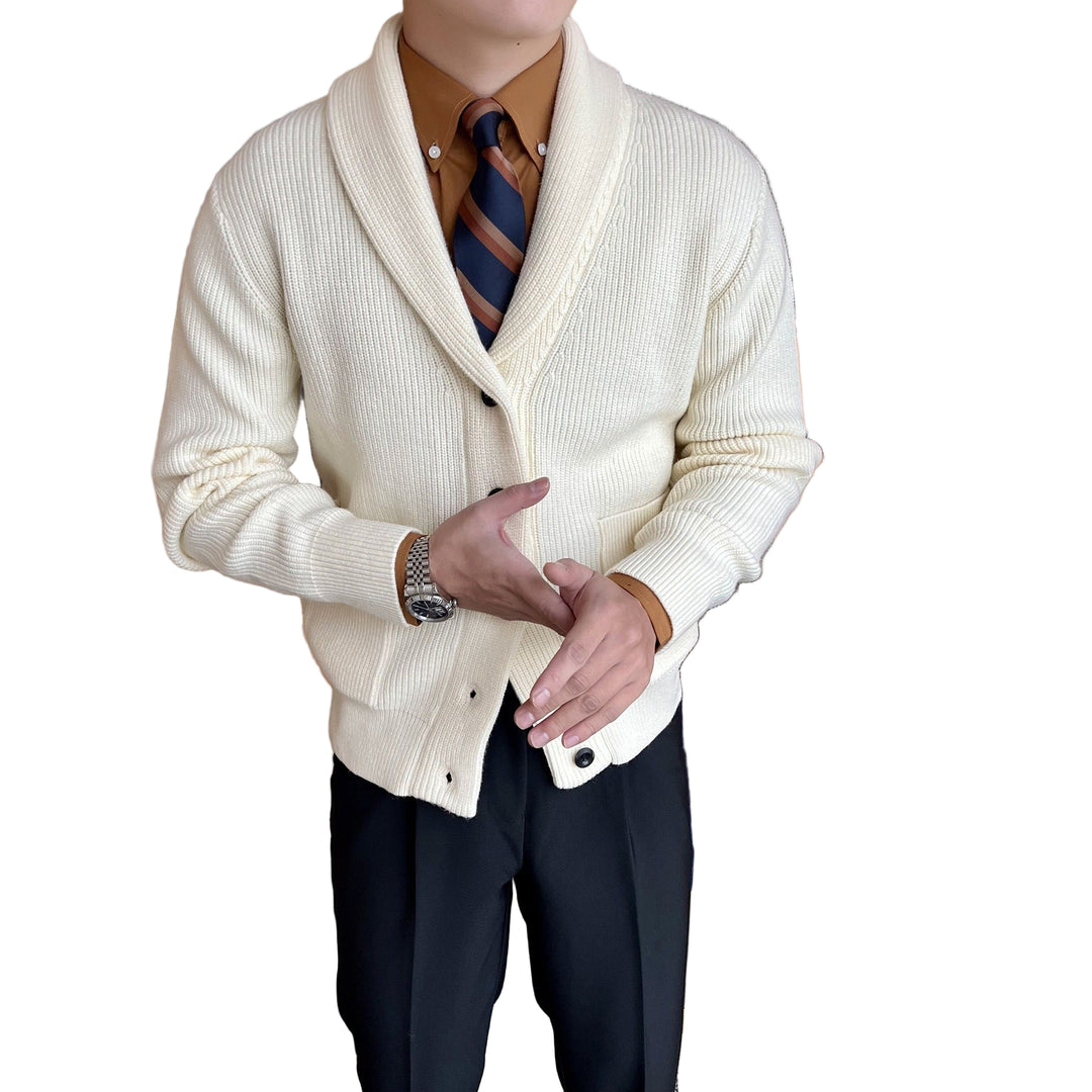 Heren Cardigan met Sjaalkraag - Ribbeltricot - Knopen - Casual tot Dressy 0