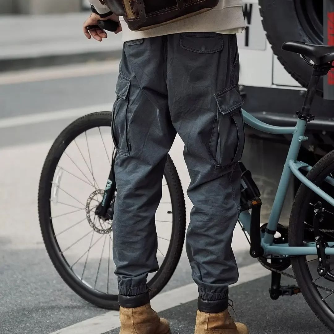 Heren Cargo Broek Vintage Stijl Katoen Met Riem 1