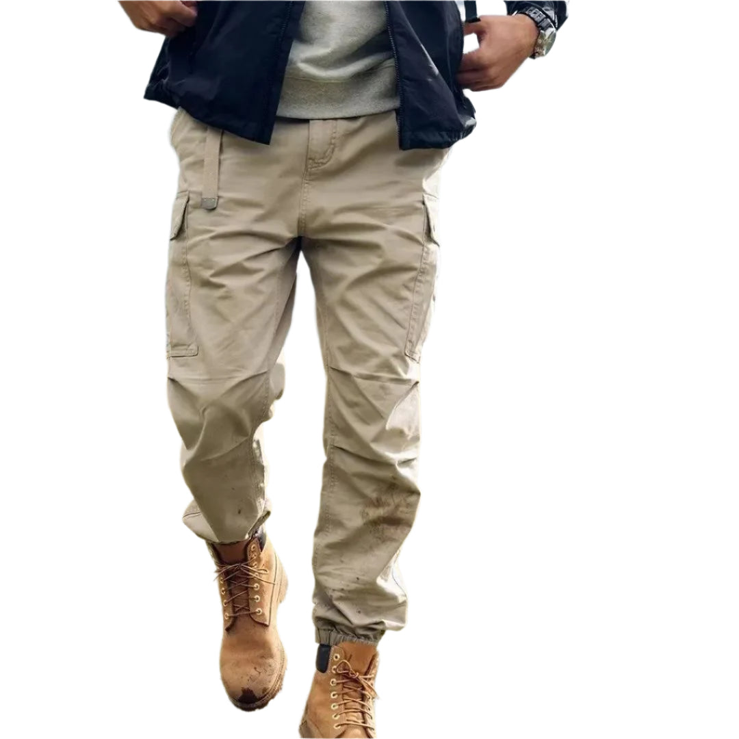 Heren Cargo Broek Vintage Stijl Katoen Met Riem 3