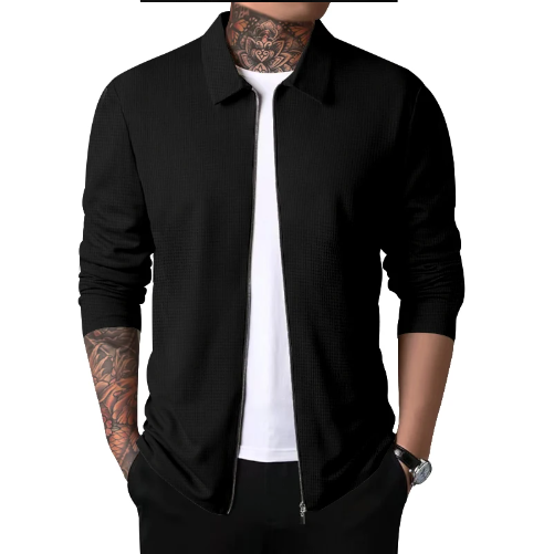 Heren Casual Cardigan met Kraag en Rits 5