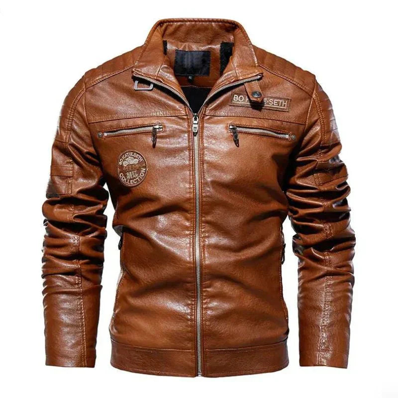 Heren Casual Leren Winterjas 0