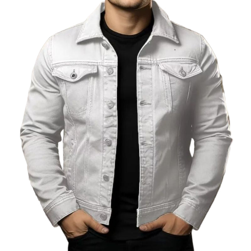 Heren Denimjacke Moderne Pasvorm Casual Style 0