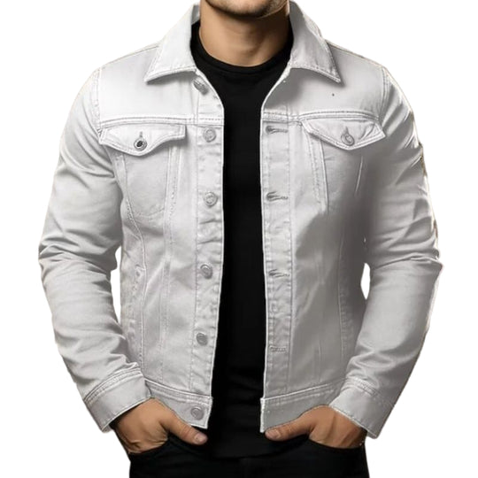 Heren Denimjacke Moderne Pasvorm Casual Style 0