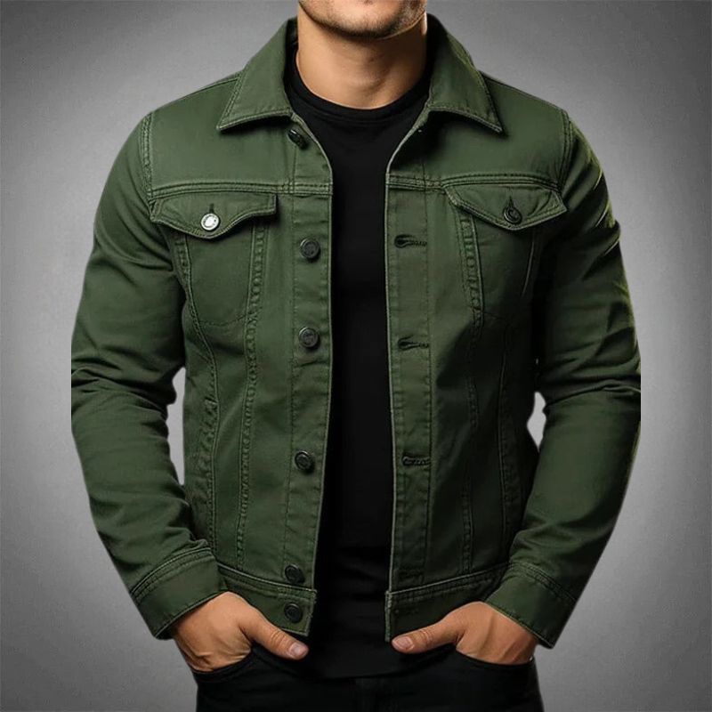 Heren Denimjacke Moderne Pasvorm Casual Style 4