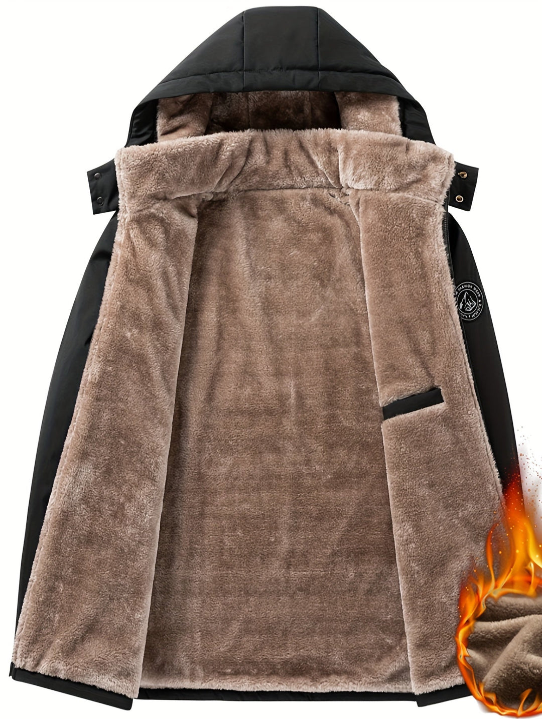 Heren Fleece Jacket met Capuchon en Rits 5