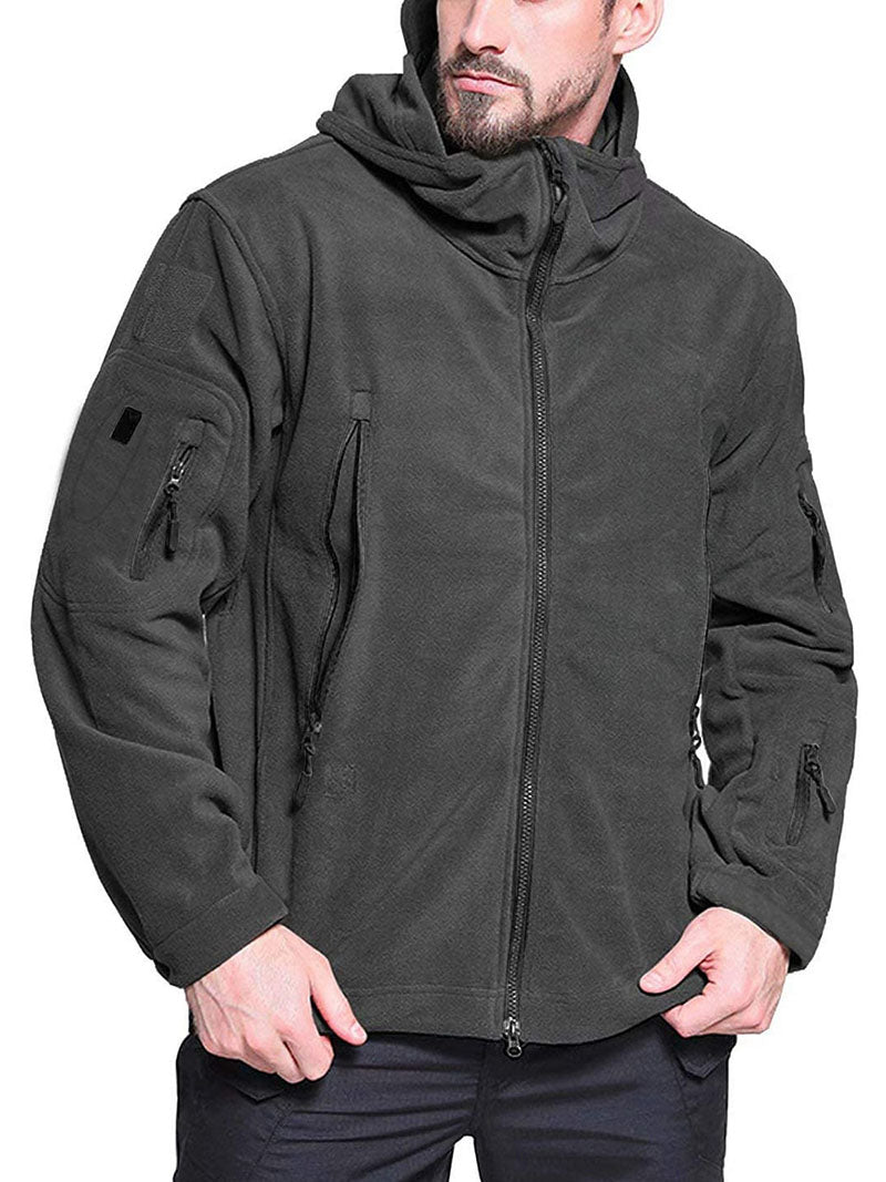 Heren Fleece Jacket met Capuchon en Volledige Rits 3