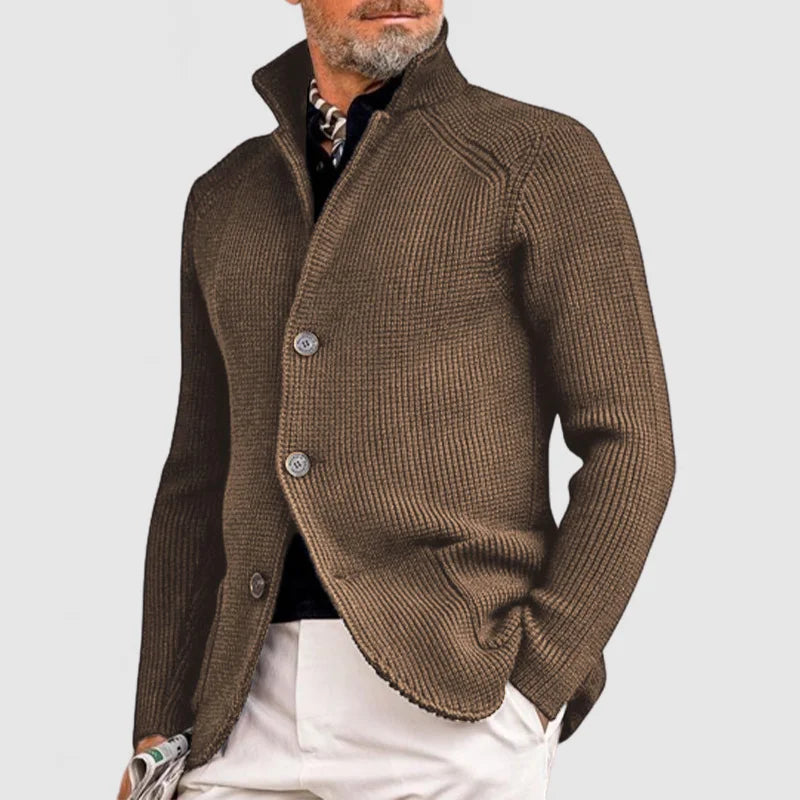 Heren Gebreide Cardigan Met Knopen 7
