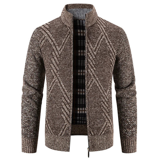 Heren Gebreide Cardigan met Patchwork Ontwerp 7