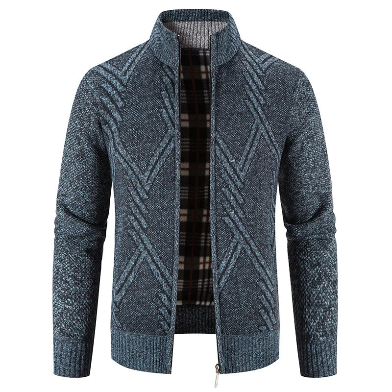 Heren Gebreide Cardigan met Patchwork Ontwerp 9