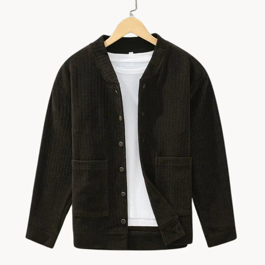 Heren Gebreide Cardigan met Textuur 0