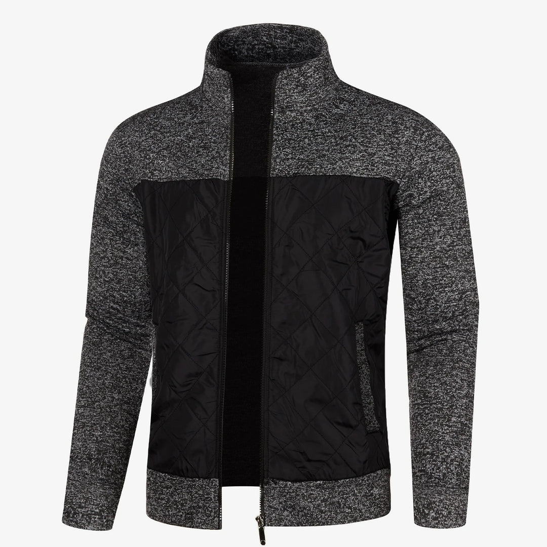 Heren Gebreide Casual Buitenjas met Opstaande Kraag 2