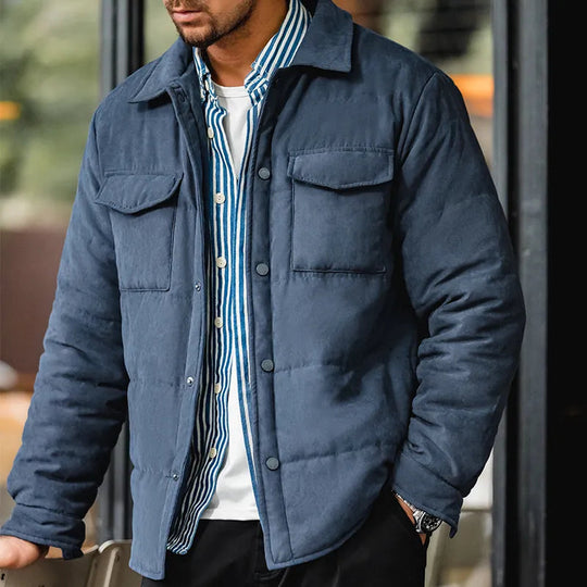Heren Gequilt Jacket Regular Fit Met Knopen 2