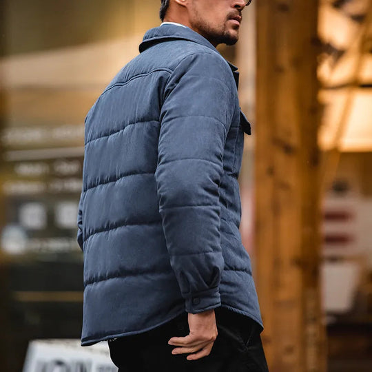 Heren Gequilt Jacket Regular Fit Met Knopen 3