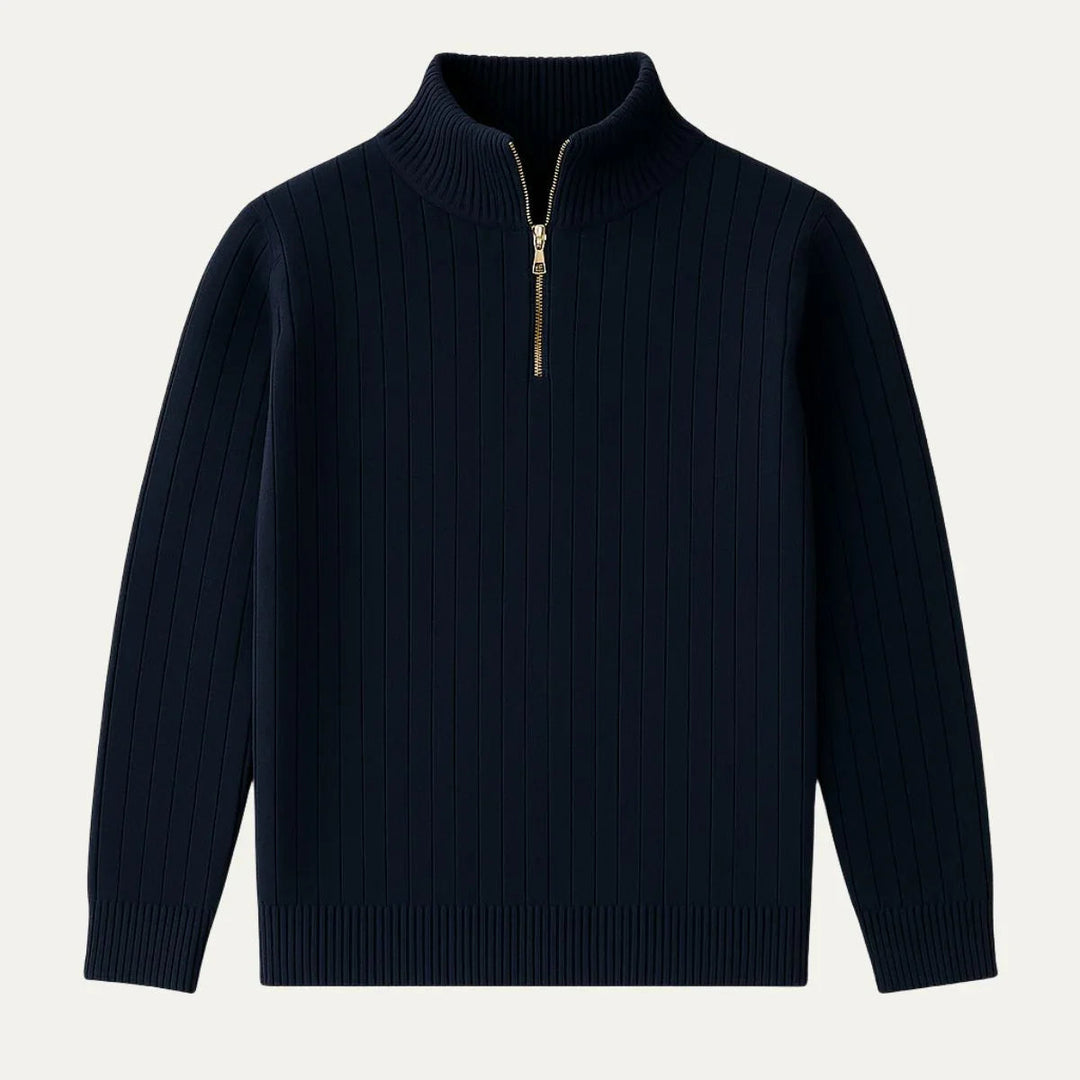 Heren Half Zip Gebreide Trui 2