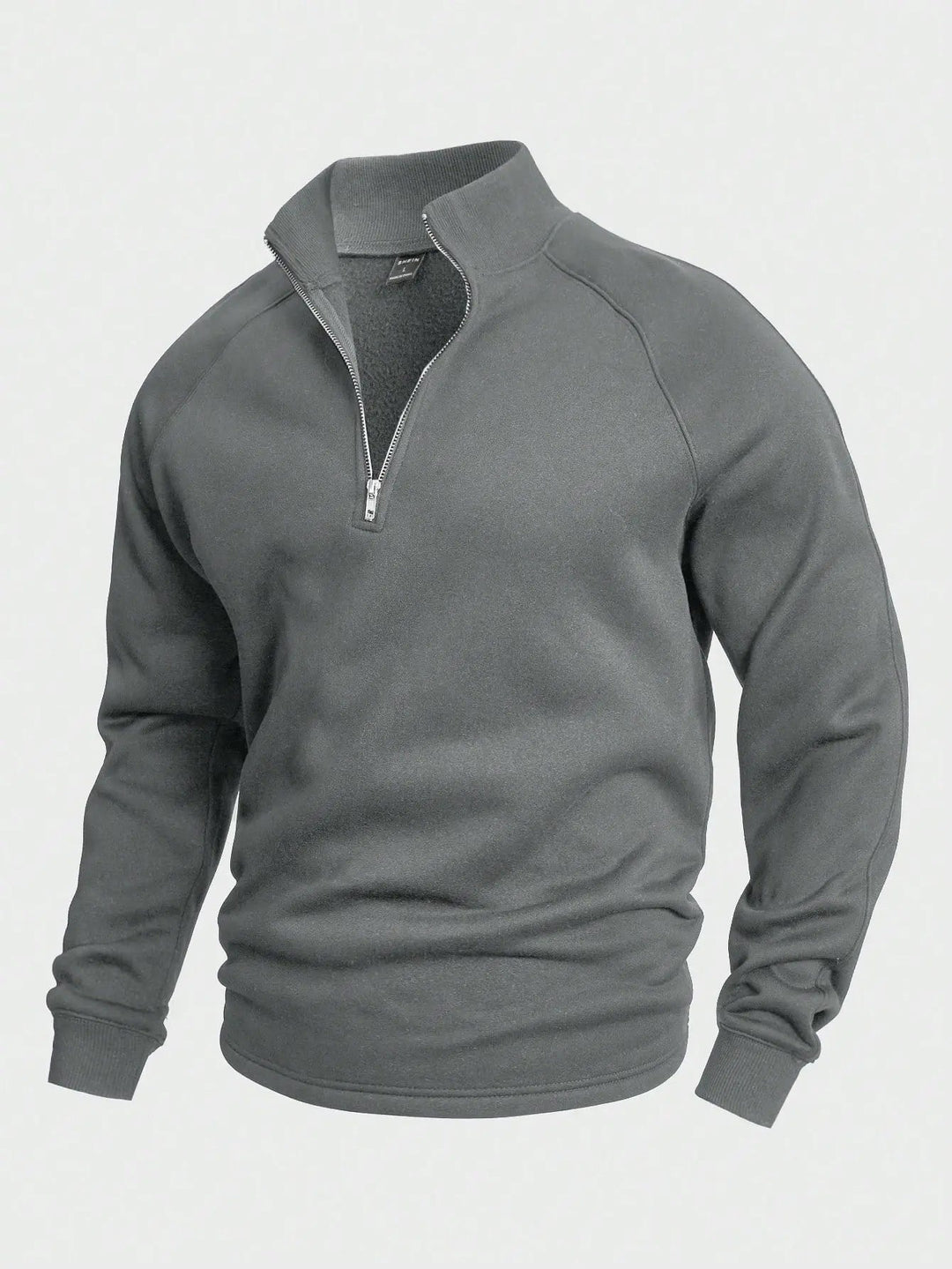 Heren Halv-Zip Trui Comfortabel Casual Katoenmix 7