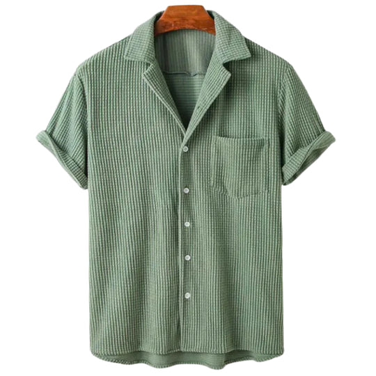 Heren Knitted Waffle Shirt Casual Stijl 0