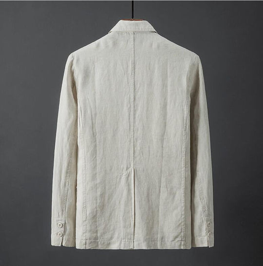 Heren Leinen Blazer Met Smalle Pasvorm 1