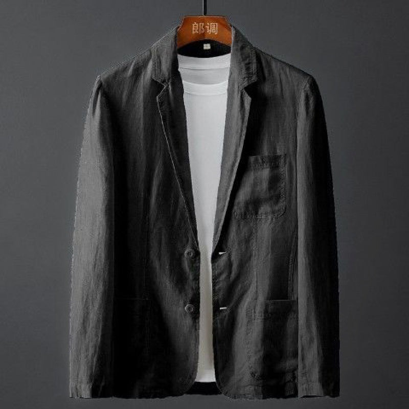 Heren Leinen Blazer Met Smalle Pasvorm 4