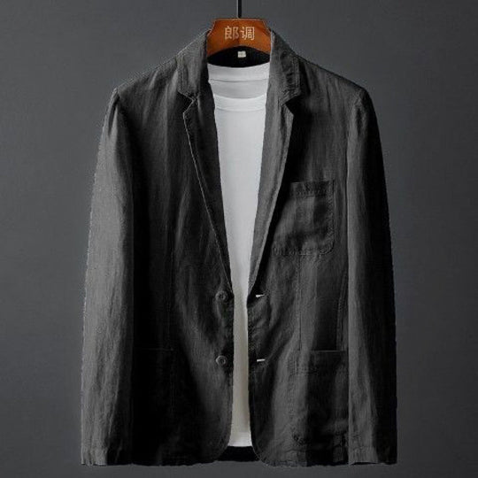 Heren Leinen Blazer Met Smalle Pasvorm 4