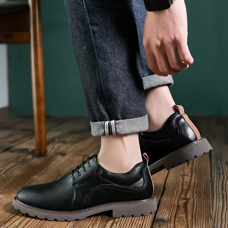 Heren Leren Schoenen Casual Britse Stijl 3