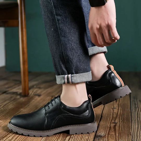 Heren Leren Schoenen Casual Britse Stijl 3