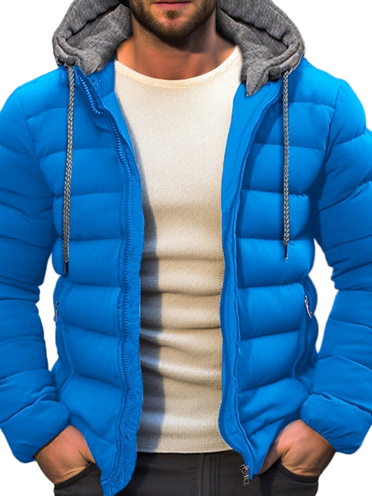 Heren Lichtgewicht Winterjas met Ritskap en Verstelbare Trekkoord 0